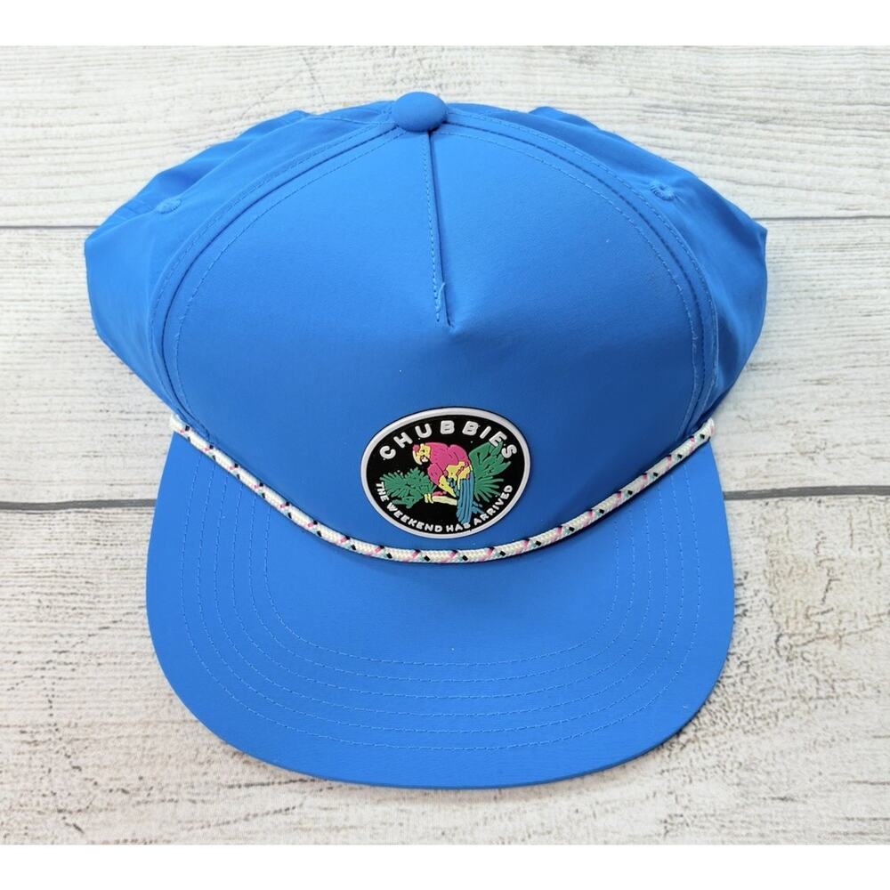 Chubbies Unisex Hat Snapback Parrot The Weekend Has Arrived Bright Blue Retro